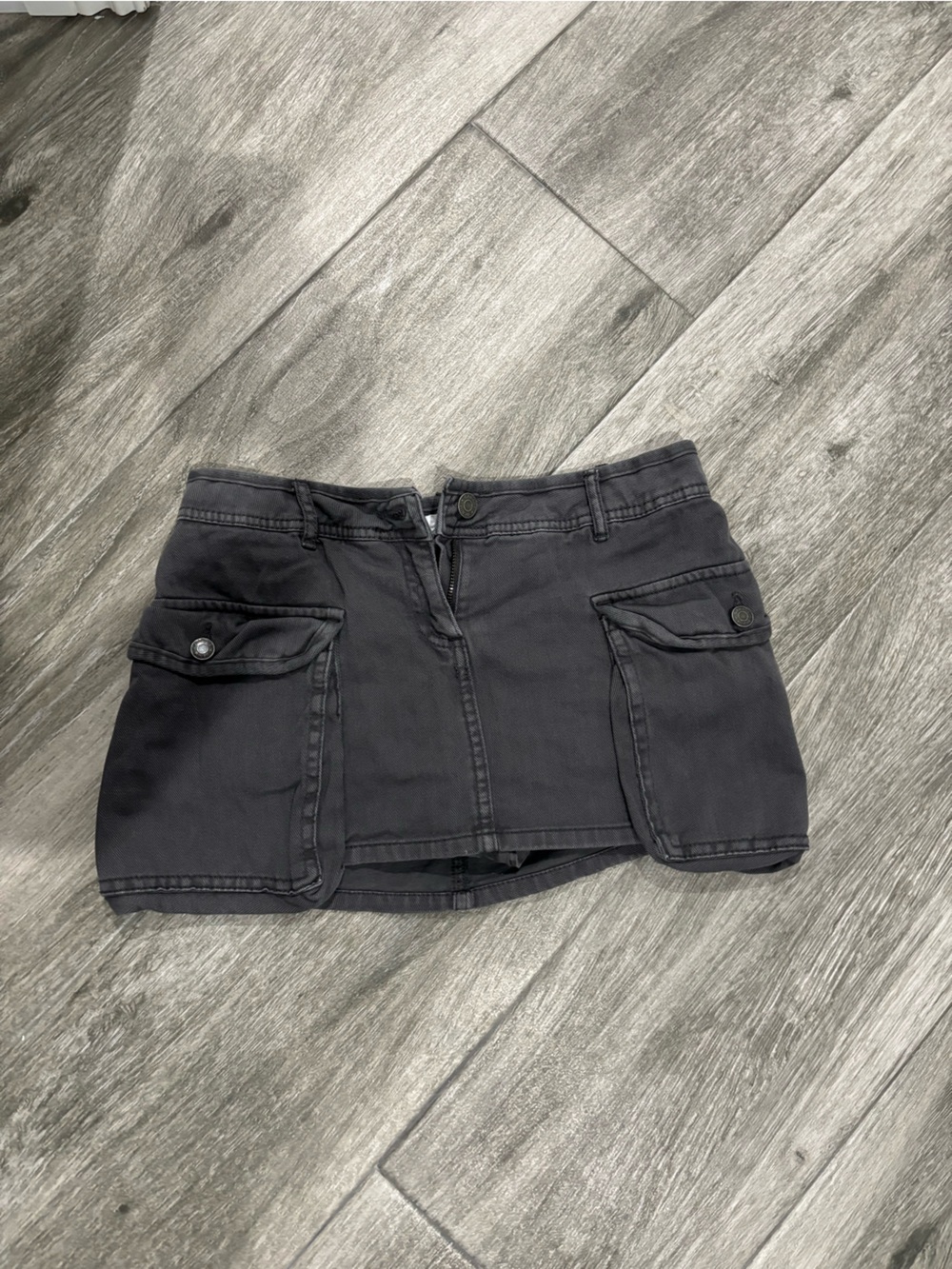 Garage Gray Cargo Shorts with Button Flap Pockets